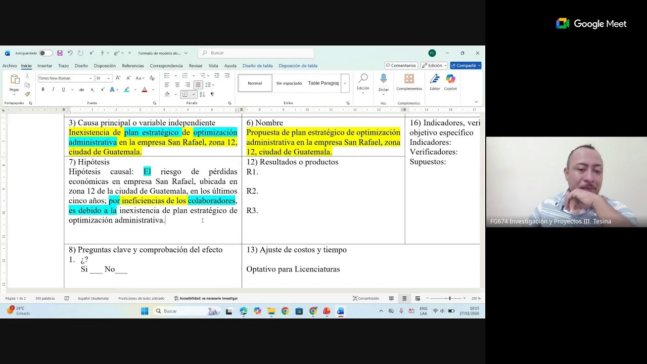 Semana 3. Plan diario. Formato F-04-01-2024-02 Modelo de investigación y proyectos. Dominó.