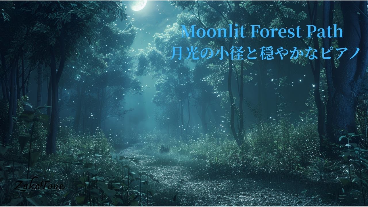 【深夜BGM】Moonlit Forest Path – 月光の小径と穏やかなピアノ