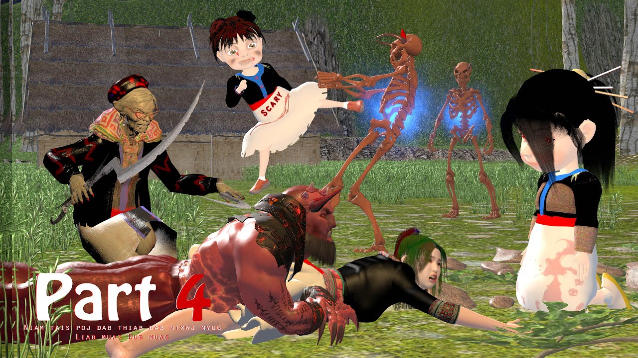 Niam tais poj dab thiab dab ntxwj nyug liab muag dub muag Part 4