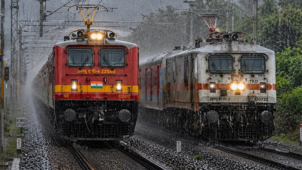 [KIM-18] Railfanning At Kim Station | Heavy Rain | Western Railways | Indian Railway