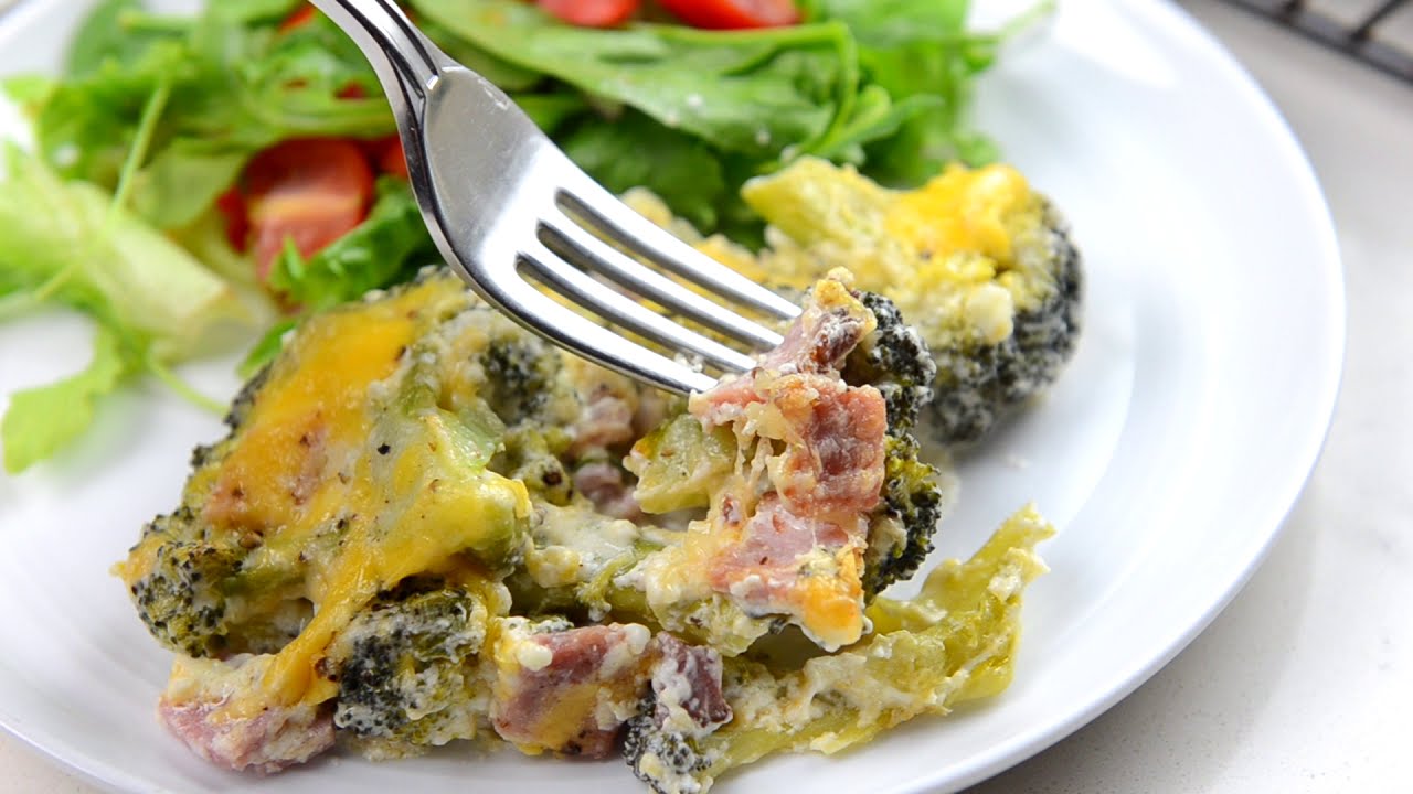 HAM AND BROCCOLI CASSEROLE AU GRATIN