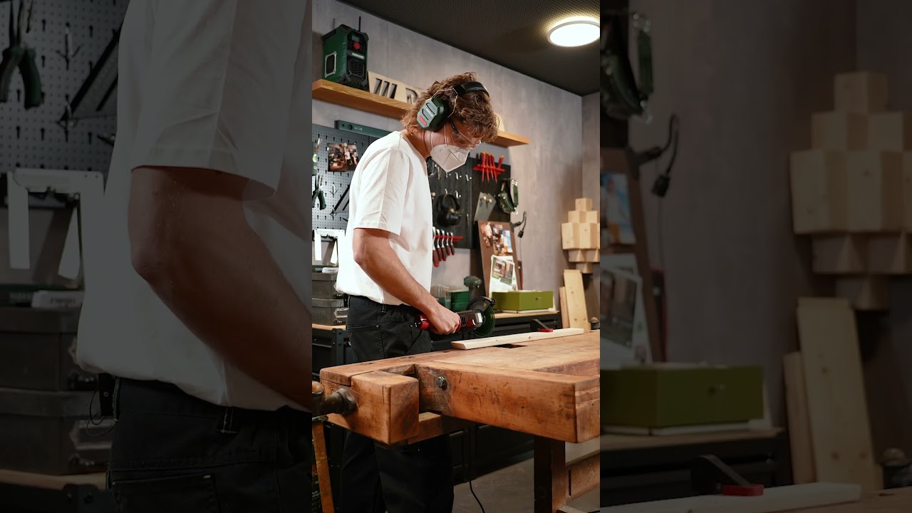 Wusstest du, dass du Holz mit einem Winkelschleifer bearbeiten kannst? 🪵✨ #PARKSIDE #holzarbeit