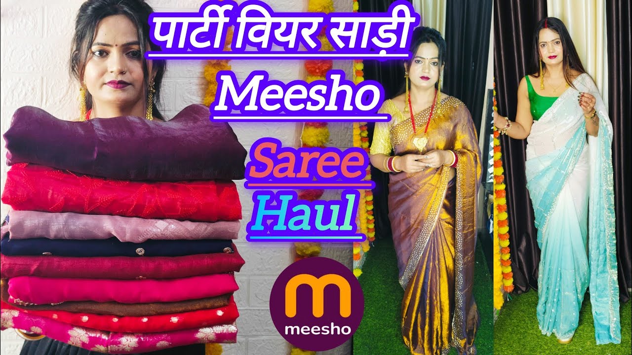 Meesho 🥰saree haul 🥰party wear saree new collection 🥰viral sarees andar 800#meesho #saree #sareehaul