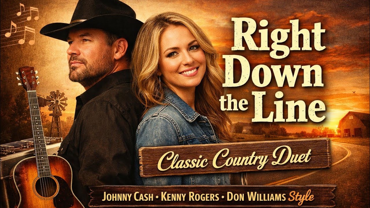 Right Down the Line – Classic Country Duet | Johnny Cash, Kenny Rogers, Don Williams Style