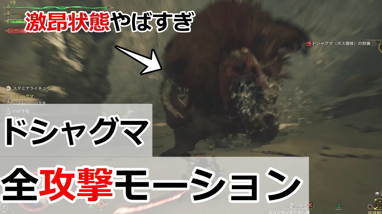 【ワイルズ】ドシャグマ 全攻撃モーション 解説！！