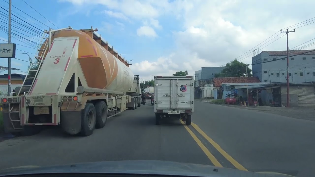 Driving from Kramatwatu to Serang Barat Toll Gate Along Serang-Cilegon Road