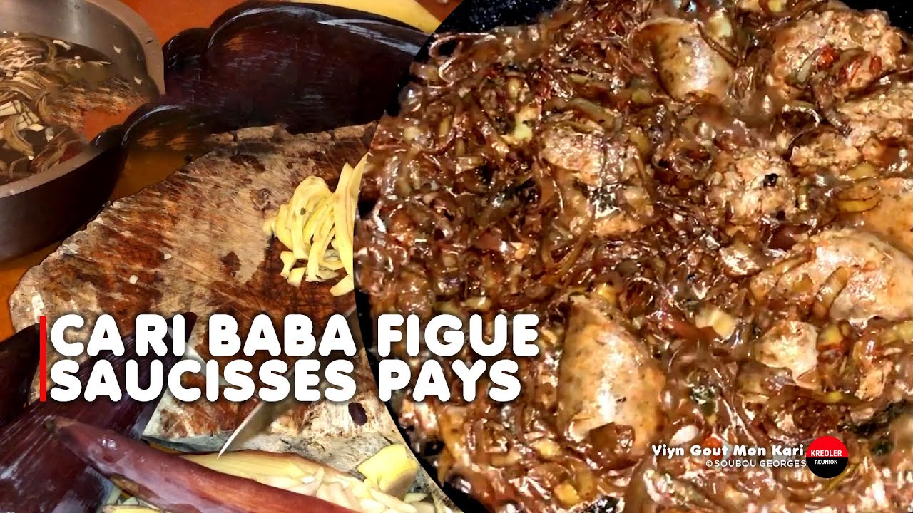 Aujourd'hui c'est baba figue (fleurs de bananiers) aux saucisses fraîches.