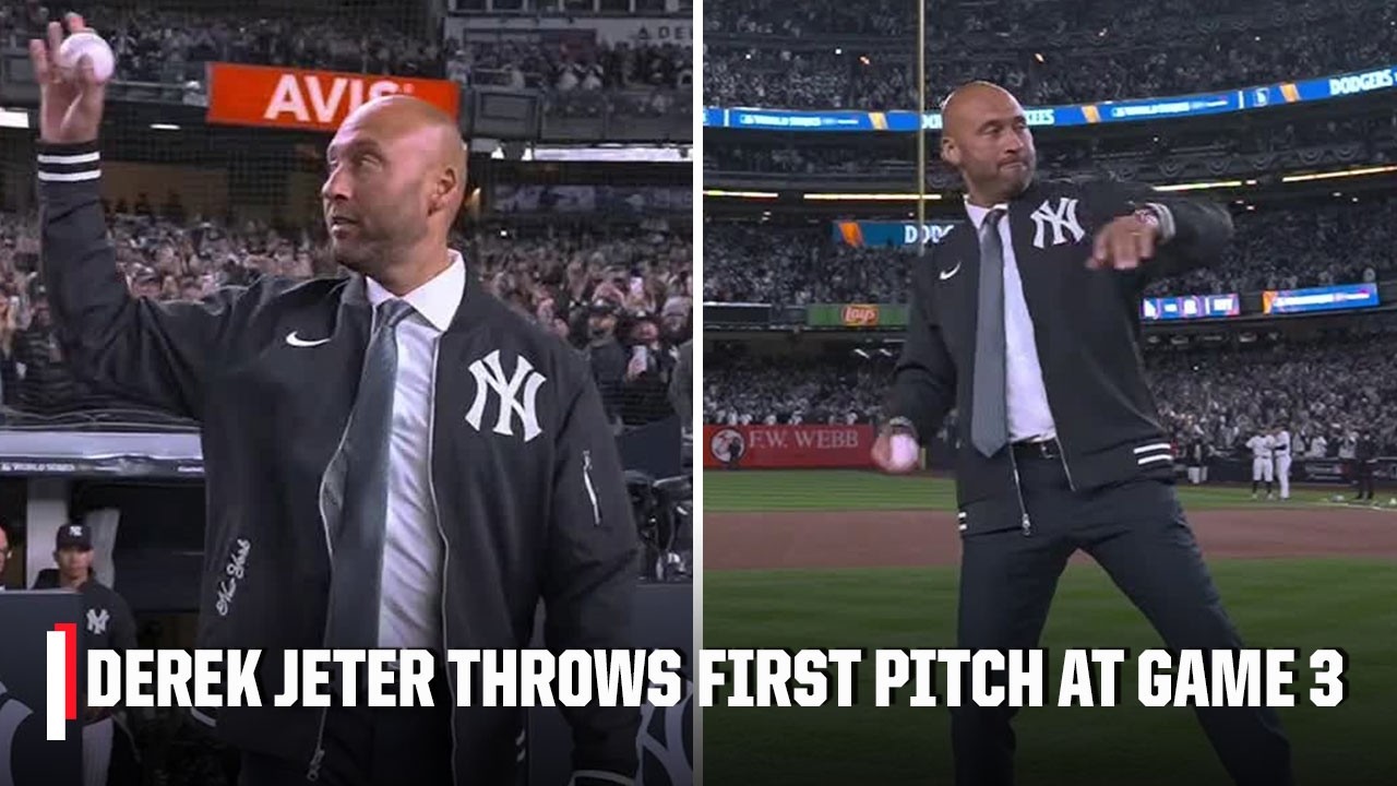 Derek Jeter fires a strike on first pitch for Game 3 🔥 | ESPN MLB