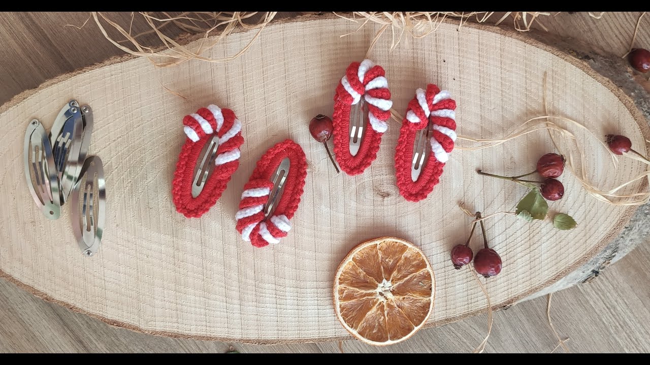 Baston Şeker çıt çıt Toka Yapımı /Christmas sugar cane /Crochet / örgü toka yapımı / Yılbaşı Süsleri