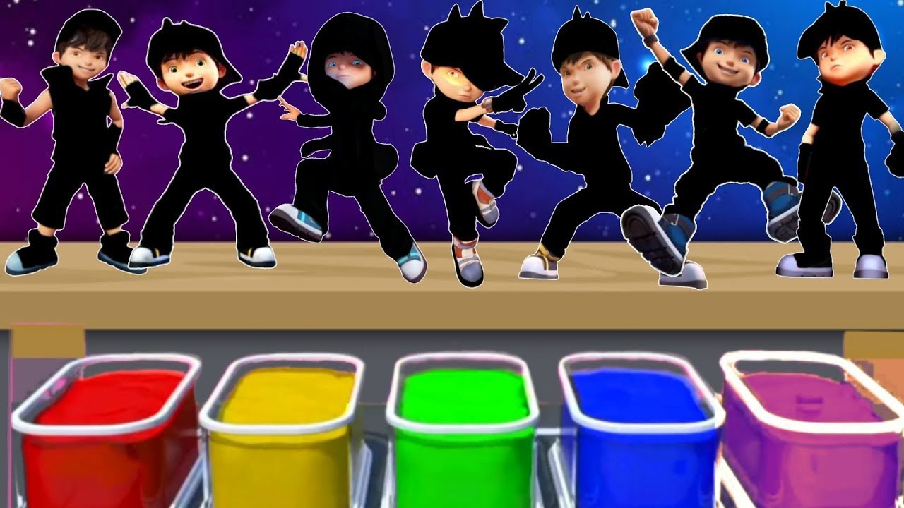 Bermain game mewarnai dan mencocokan warna asli elemental boboiboy galaxy,tahap Dua