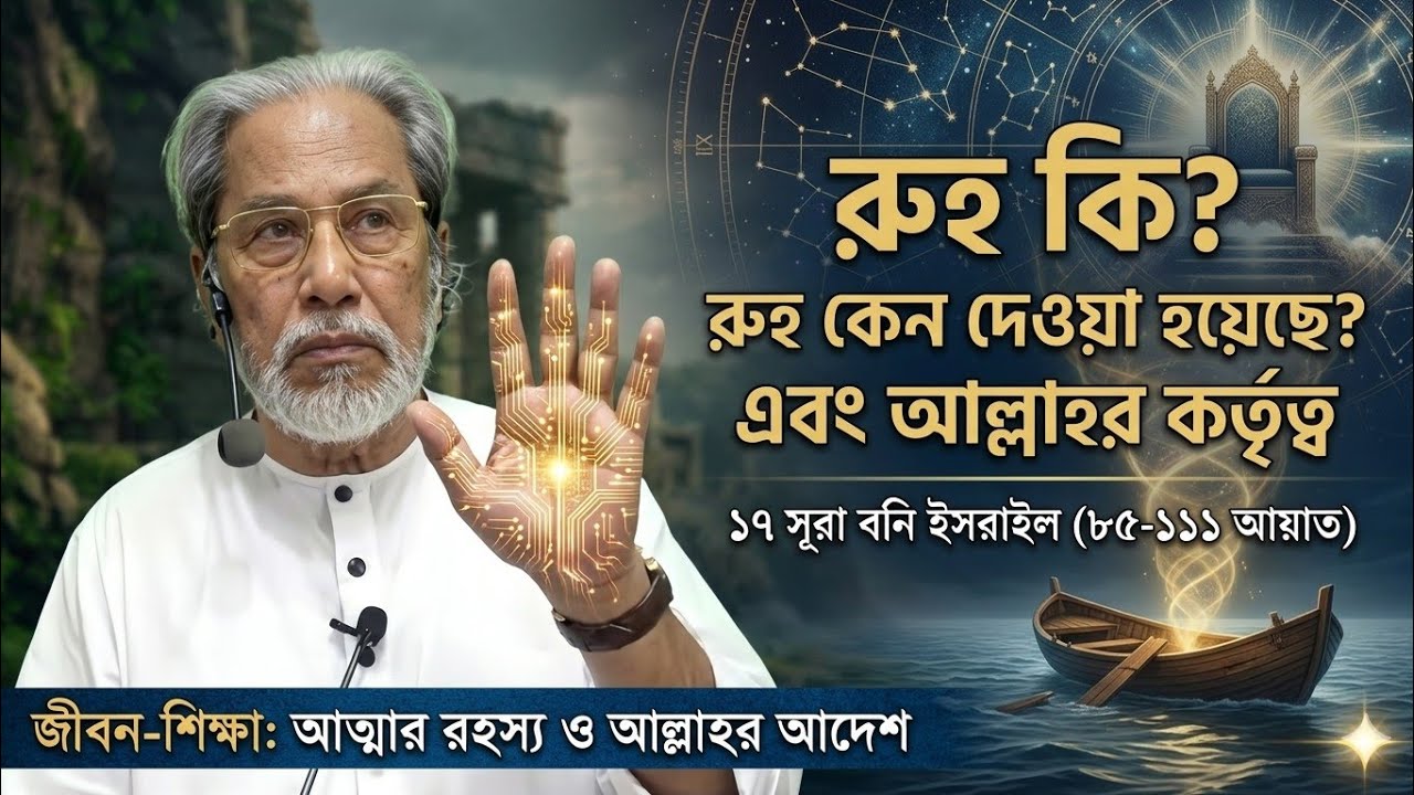 রুহ কি? সুরা ১৭,৮৫-থেকে মোস্তফা ওয়াহিদুজ্জামান। 