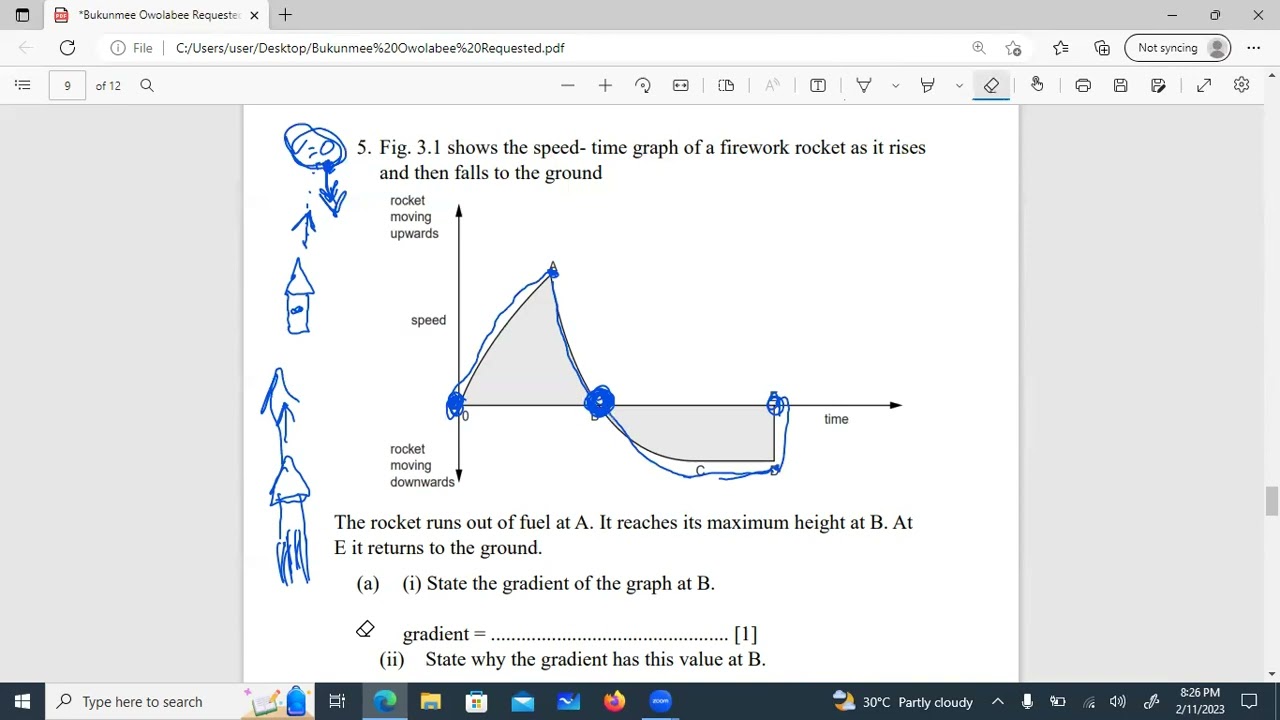 Physics IGCSE Exam Revision Question on Motion Pt. 2