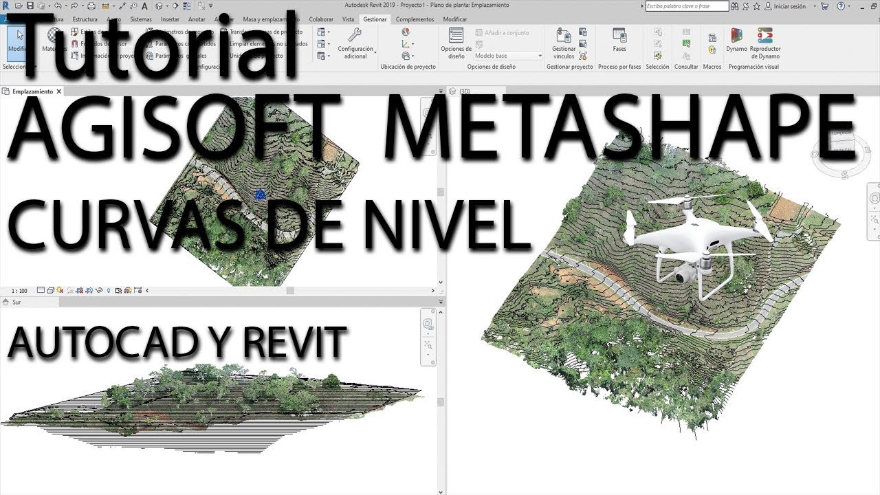 TUTORIAL AGISOFT METASHAPE (13). QUICK TERRAIN. Curvas de nivel autocad y revit