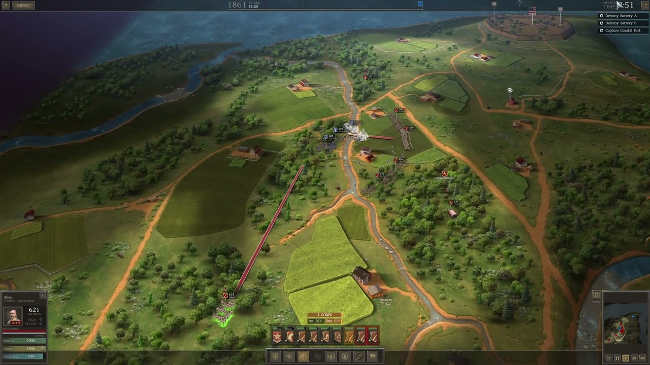 Ultimate General Civil War CSA Legendary Difficulty Part 1 Potomac Fort