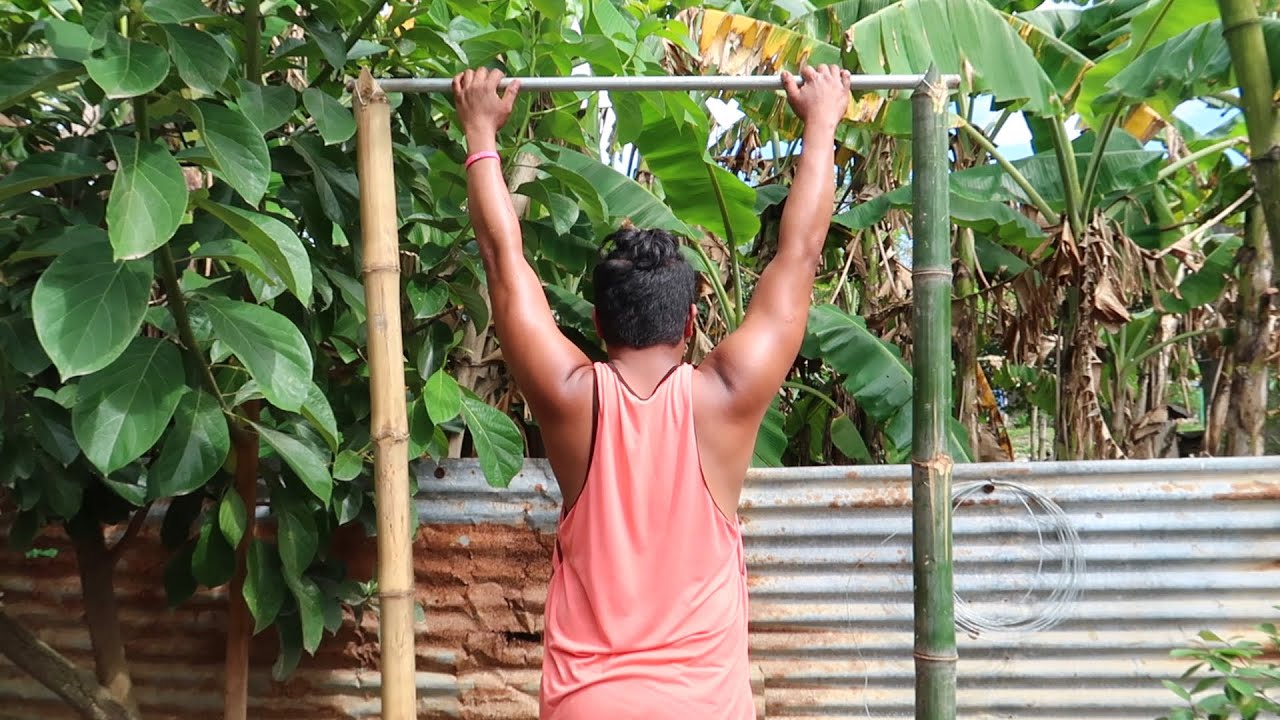 How to Make Pull Up Bar Using Bamboo - DIY Pull up Bar