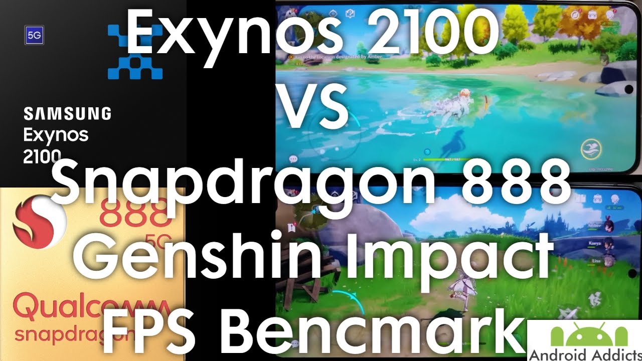 Exynos 2100 vs Snapdragon 888 - Genshin Impact FPS Benchmark Galaxy S21