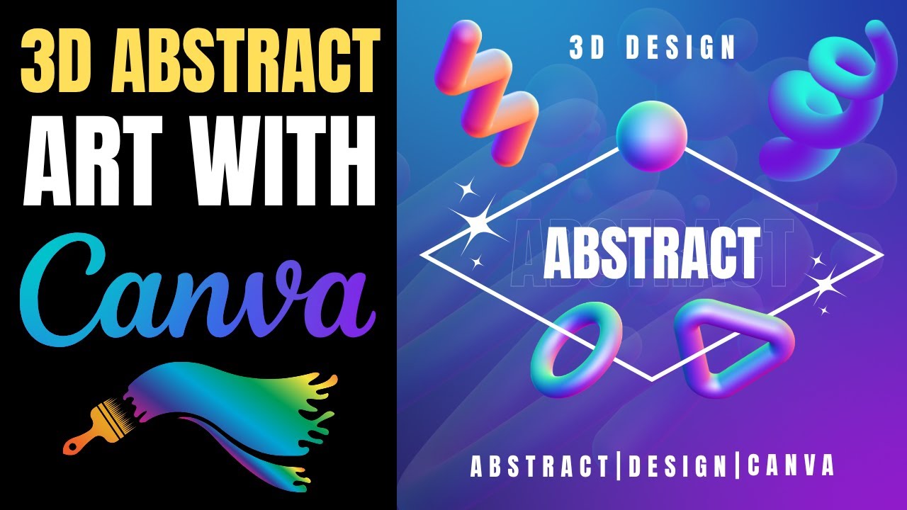 3D abstract art in Canva | Stunning Canva 3D Shapes Poster Trick!