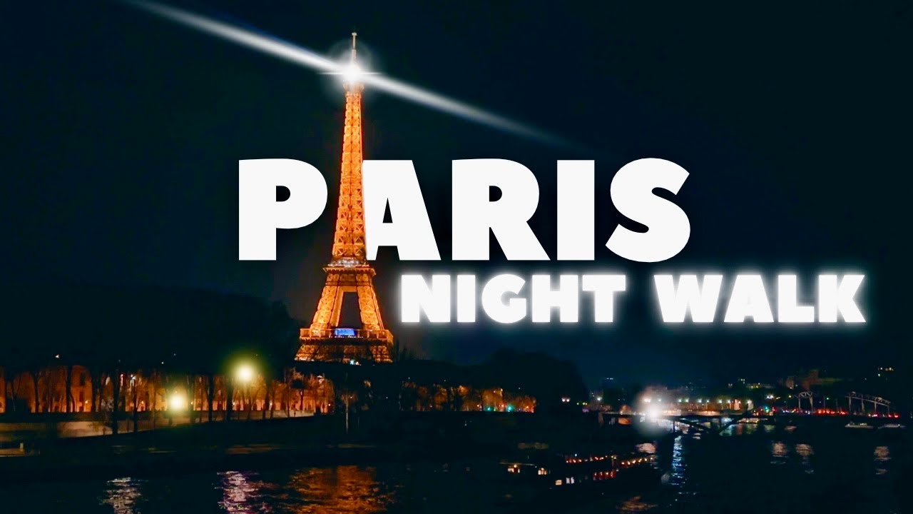 Paris NIGHT WALK - From Arc de Triomphe to Eiffel Tower | 4K, 60fps