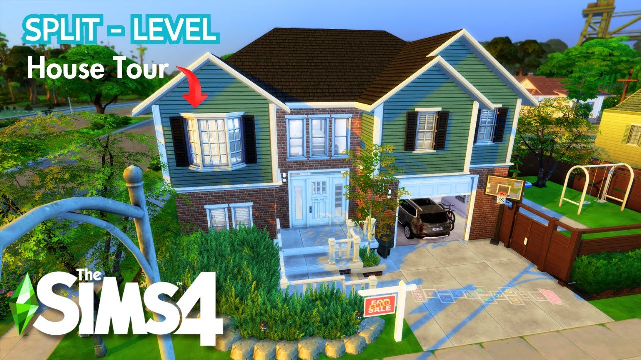 SPLIT LEVEL FAMILY HOUSE | The Sims 4 | CC | Realistic House Tour
