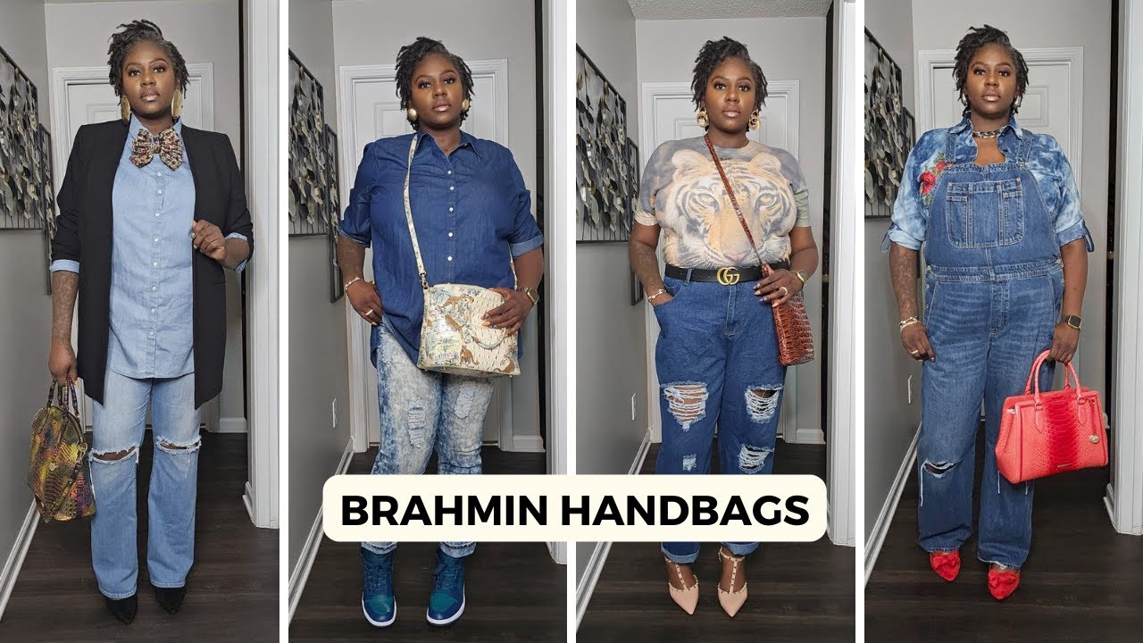 FASHION FRIDAY : SPRING 2024 BRAHMIN HANDBAGS WITH OUTFIT IDEAS PLUS SIZE & TALL GIRL OVER 40😍
