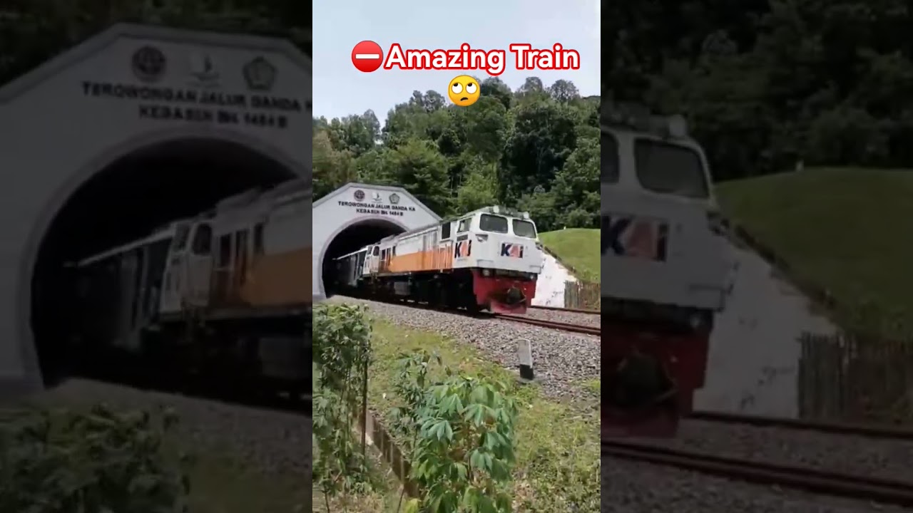 Amazing Train Going Through the Tunnel at Full Speed #fasttrain #traintunnel #railfans #shorts