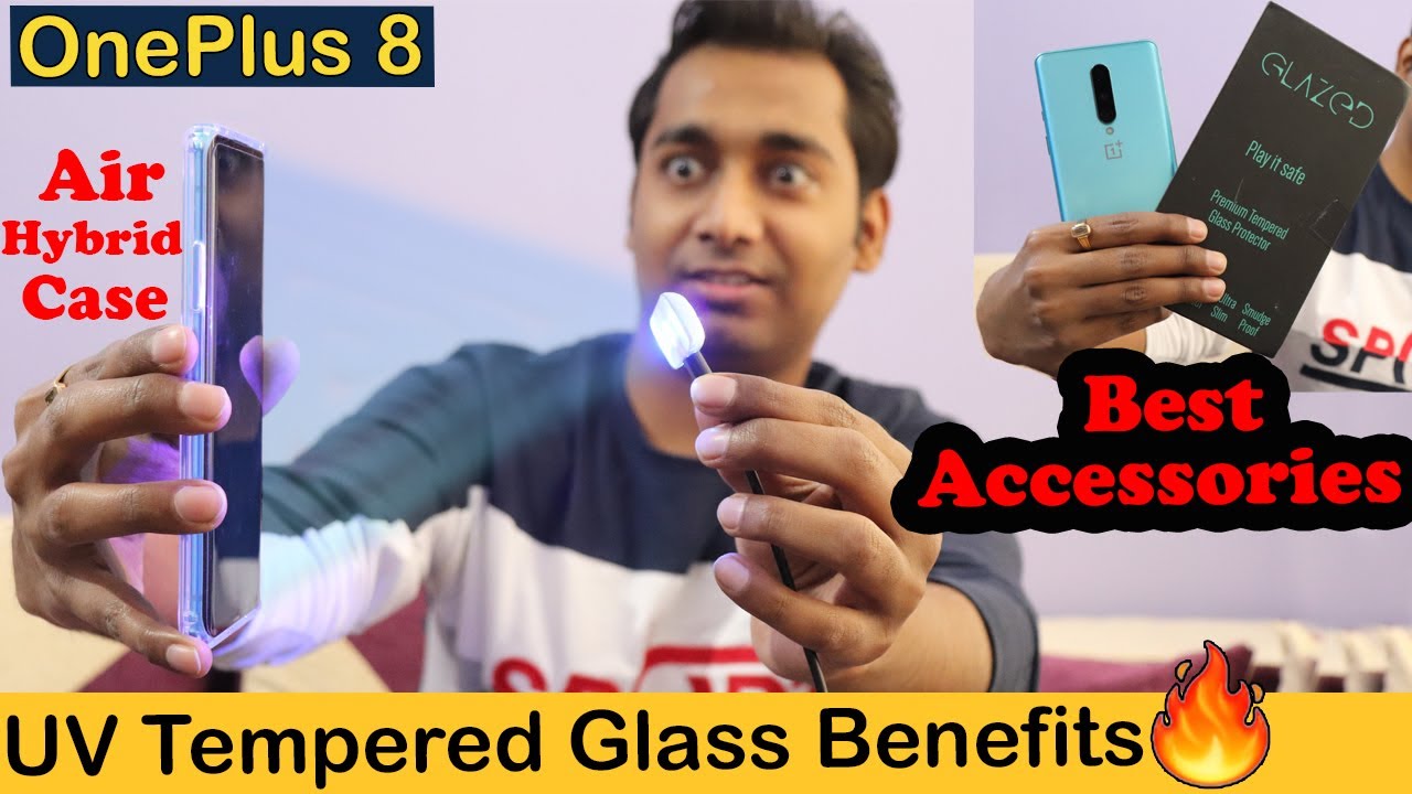 Oneplus 8 UV Curved Tempered Glass | Best Oneplus 8 ShockProof Case | Glazedinc Screen Protector