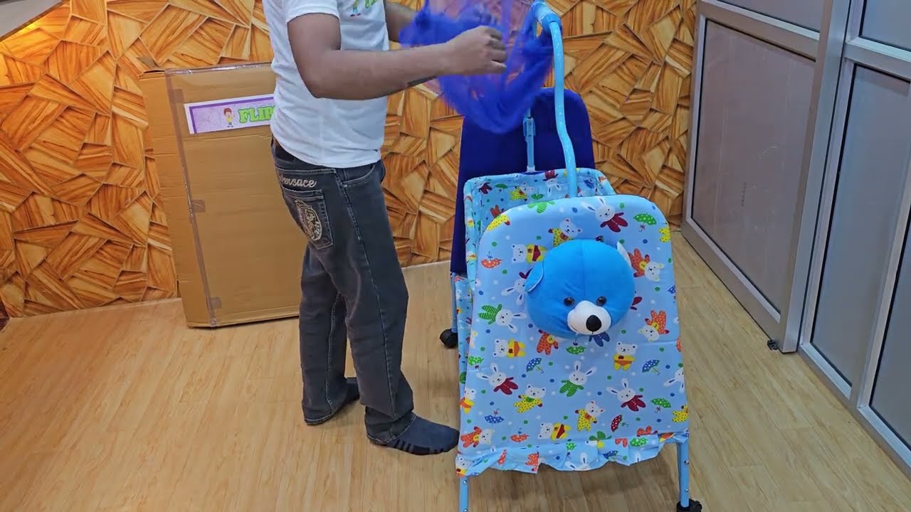 Installation Video of FLIPZON Foldable Baby Cradle with Swing, Teddy Style (J7)