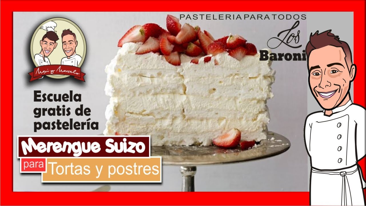MERENGUE SUIZO SECO PARA TORTA 🍰💪👨🏼‍🍳🔺 LOS BARONI cursos pastelería online
