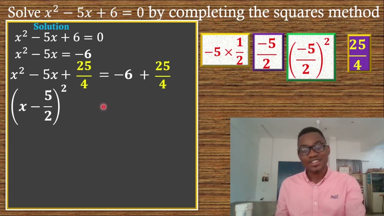 Solving Quadratic Equations by Completing the Squares Method