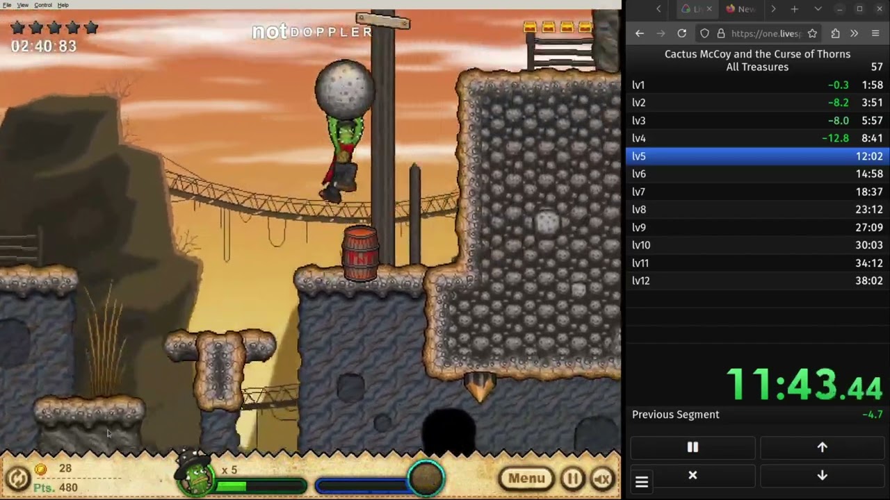 Cactus Mccoy 1 - All Treasures speedrun (37:26, WR)