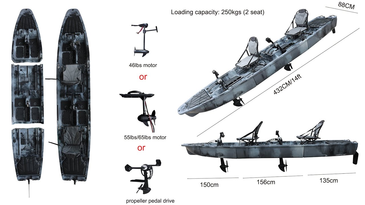 How to assemble the modular kayak ,no need to turn around the kayak to lock the bottom