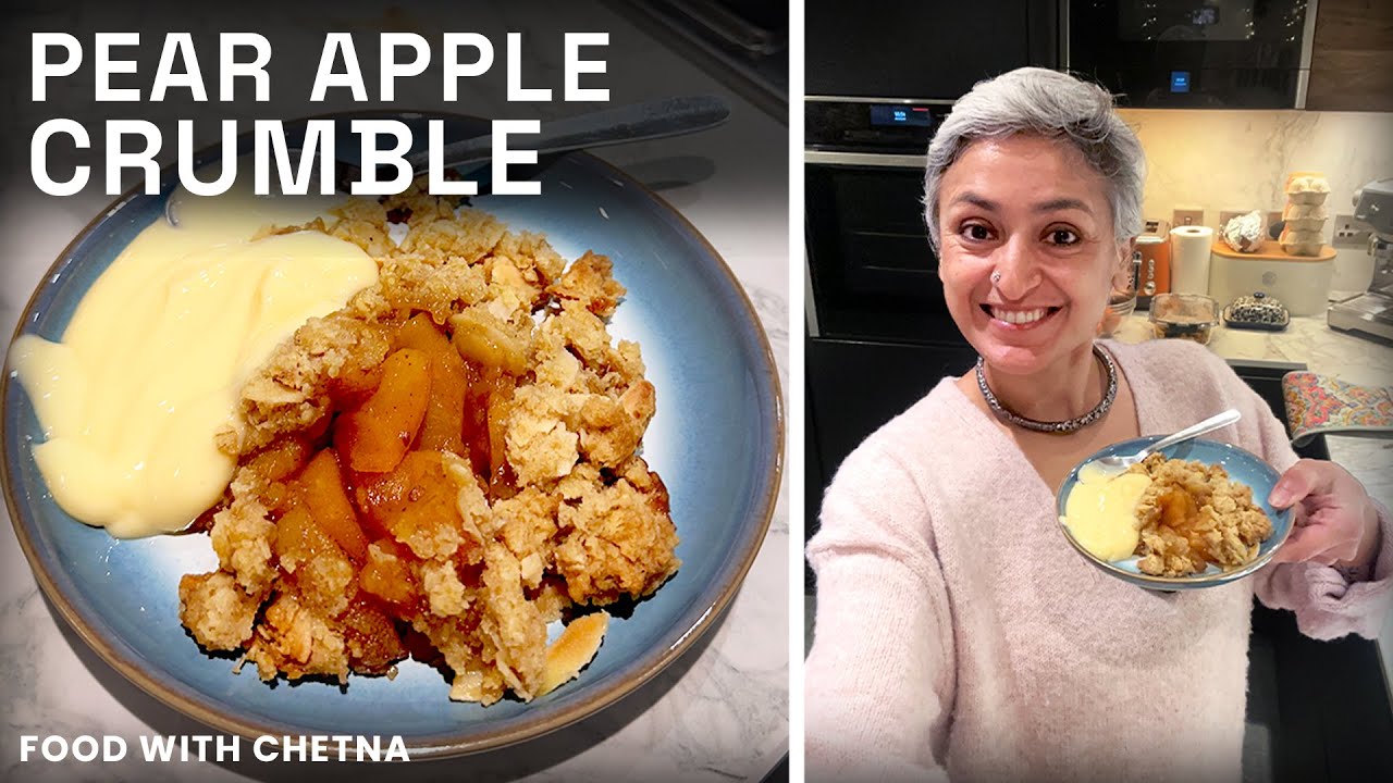 Super Easy Pear and Apple Crumble (Low Sugar Dessert Recipe!) 🍎🍐