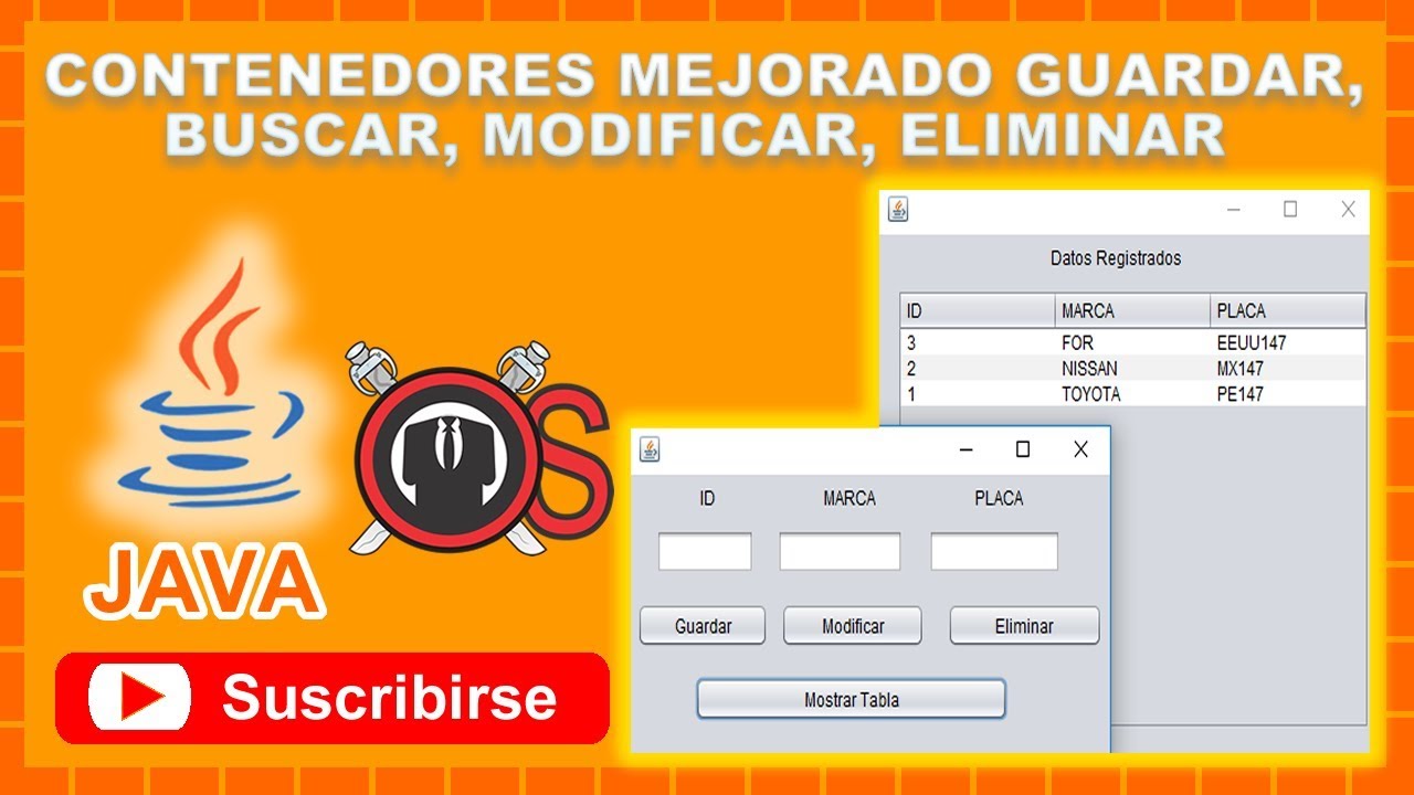 Contenedores Mejorado Guardar, Buscar, Modificar, Eliminar NetBeans