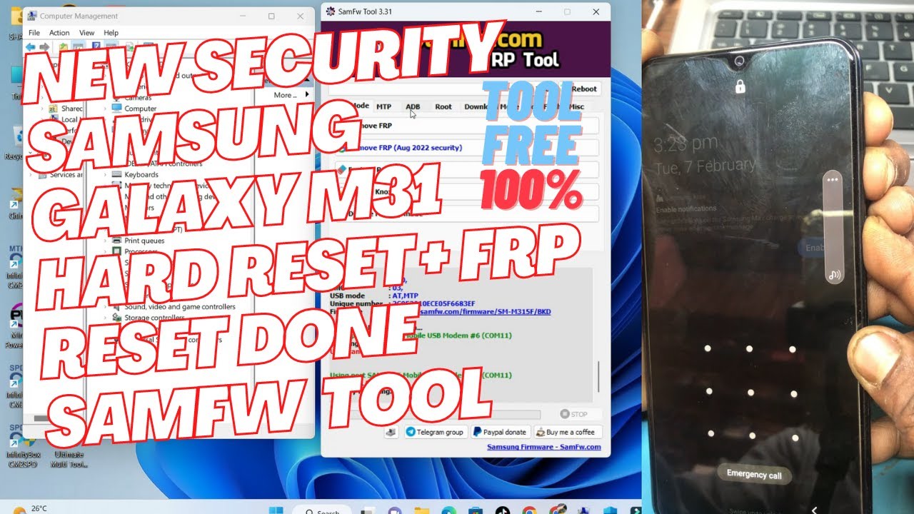 Samsung Galaxy M31 Hard Reset+Frp Reset Done SamFw Tool New Security