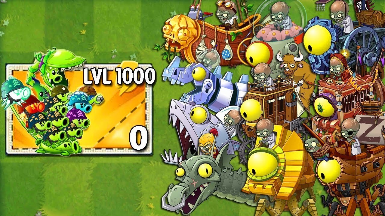All PEA & All Mega Gatling Pea Fusion Level 1 Vs All Zomboss - PvZ 2 Zombots Battlez