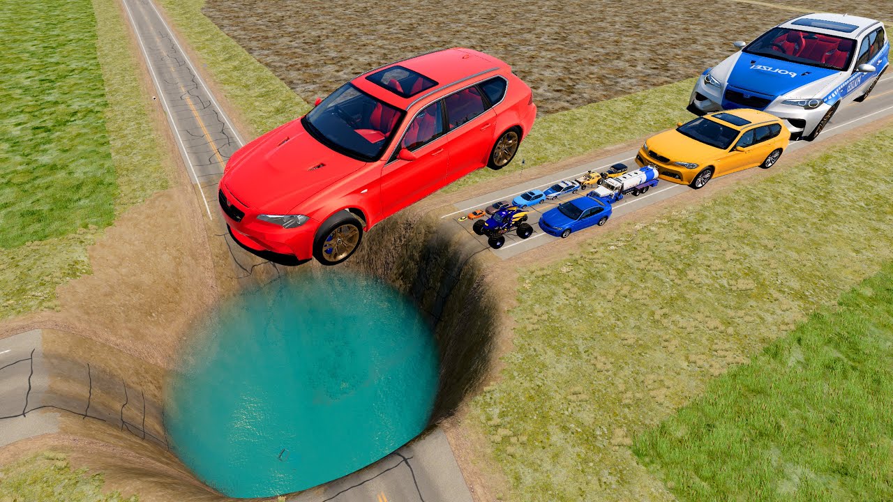 🎉 Big & Small Cars vs ULTIMATE GIANT PIT #50 💥 – BeamNG.drive | Epic Crashes | Impala BeamNG