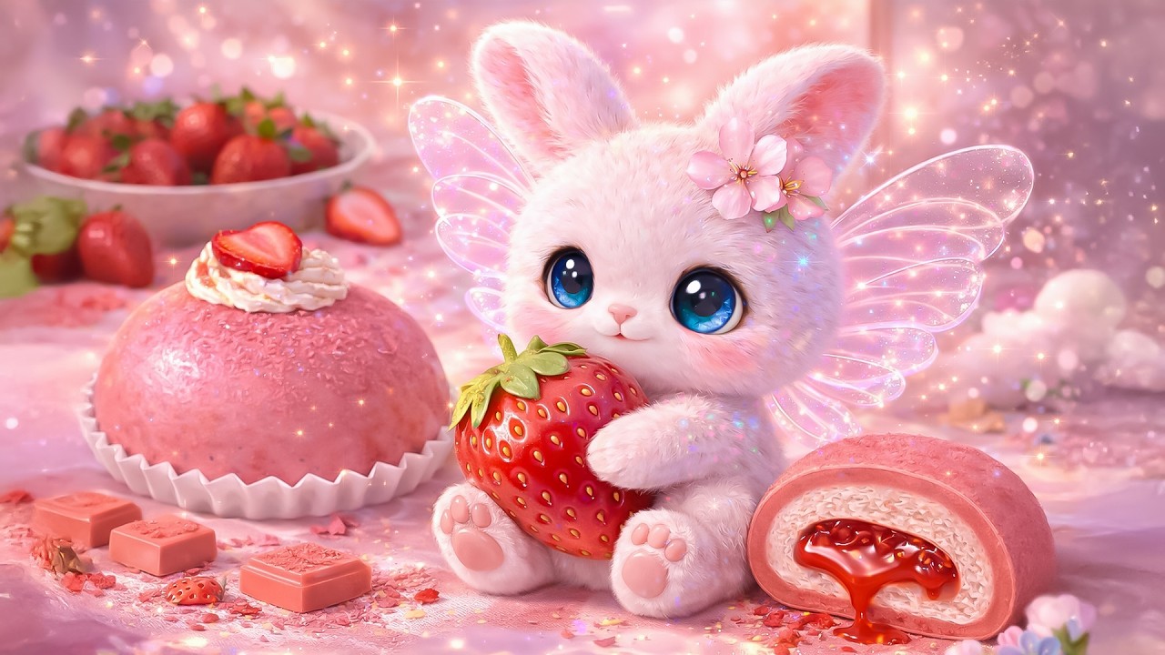 STRAWBERRY MOCHI CREAM🍓Peaceful Sleep, Fall Asleep Fast 🌈 Get Rid Of Bad Energy