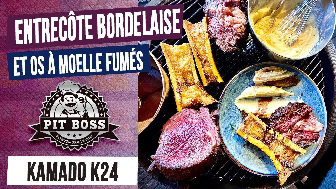 Recette de l'entrecôte fumée, sauce bordelaise au BBQ à charbon kamado Pit Boss K24