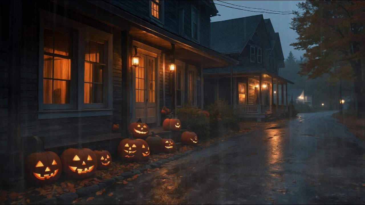 Sleep Instantly Within 3 Minutes With Rain On Halloween Alley | For Sleep, Relaxation, Reading