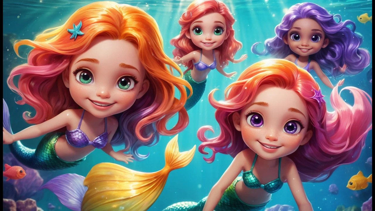 Eight Little Toy Mermaids Splash Splash Splash | Magical Underwater Counting Song