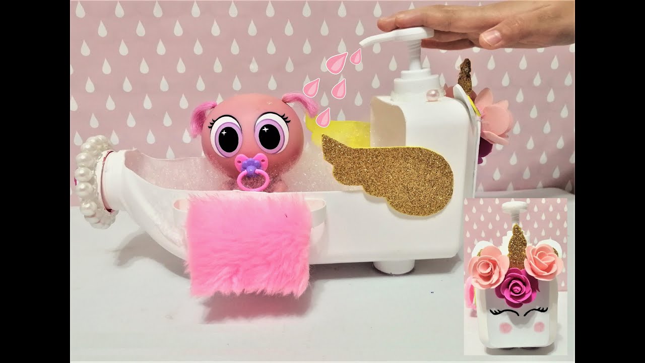 Como hacer BAÑERA que BOTA AGUA ❤ TINA FUNCIONA! para KSI MERITOS y BARBIE (manualidades reciclando)