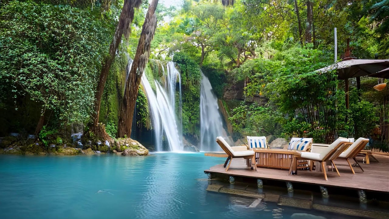 ☕ Kyushu Waterfall Jazz Music Coffee Lounge | 3+ Hours of Relaxing Music  九州の滝 Vol.13