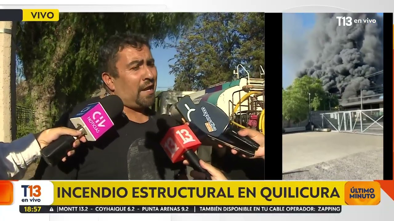 Incendio afecta bodegas en Quilicura y obliga a suspender tránsito en la zona