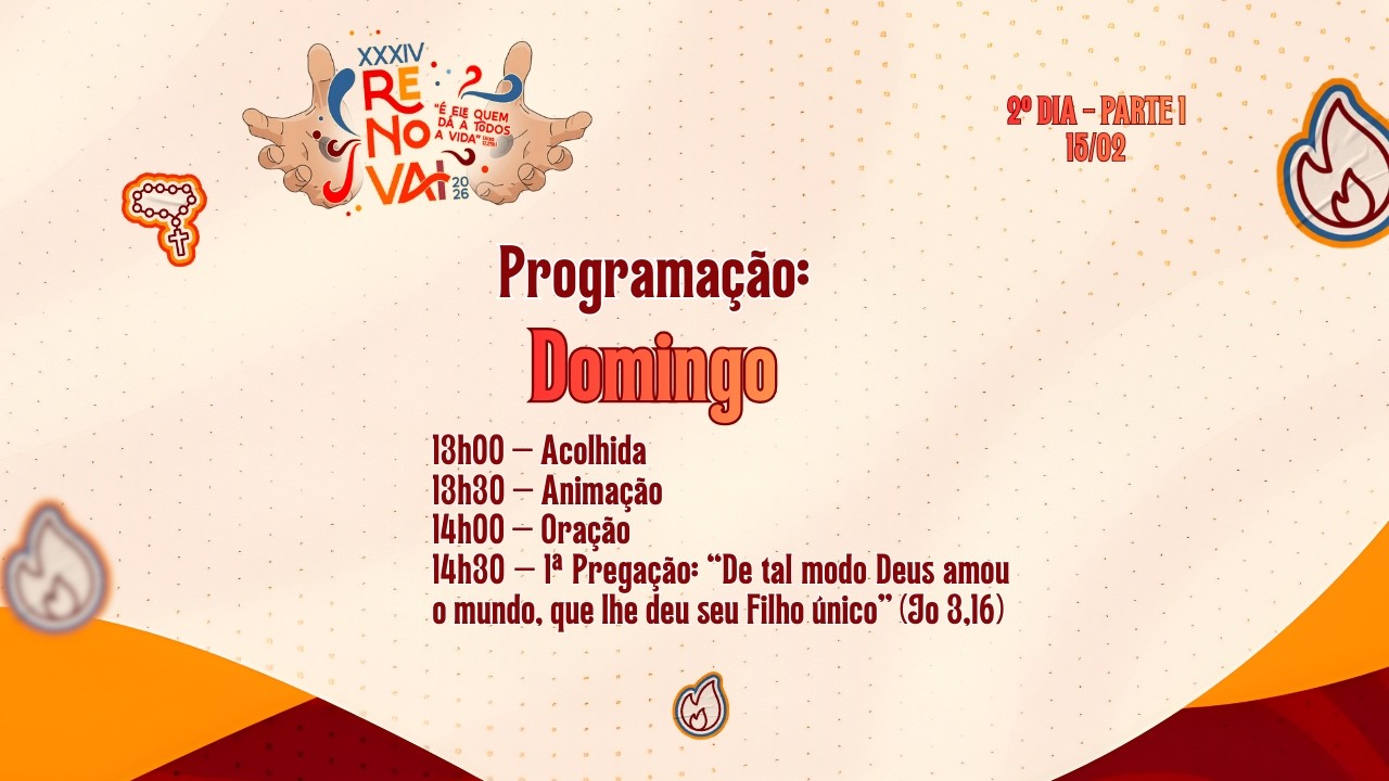 🔴 AO VIVO - XXXIV Renovai 2026 - 2º Dia: É Ele quem dá a vida - Parte 1