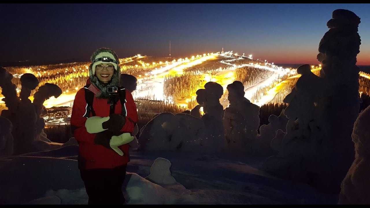 Valtavaara FotoVideo when the night begin..Ruka Ski Resort view.
