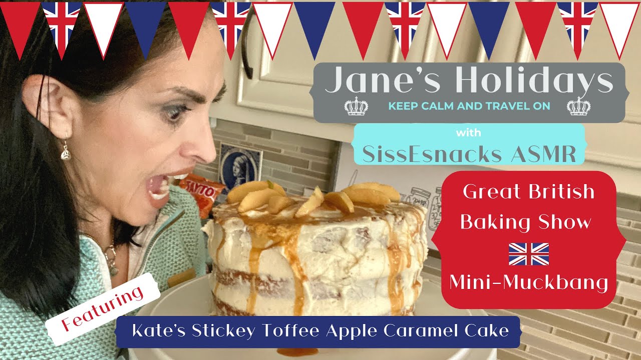 SissEsnacks ASMR | Kate's Sticky Toffee Apple Caramel Cake | Whispers | Eating Sounds | Travel Tips