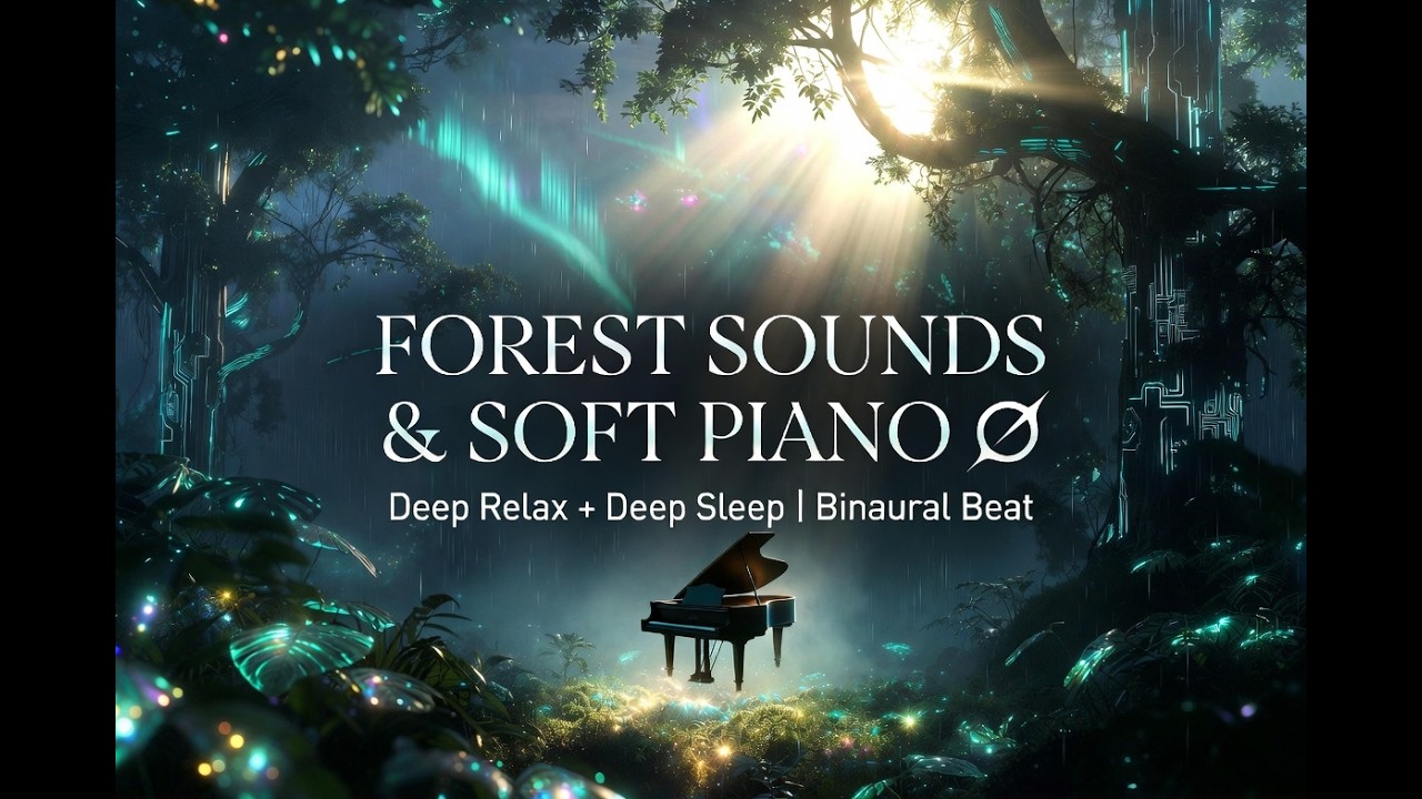 Forest sounds & Emotive Piano | Deep relax - Deep Sleep | Binaural beat
