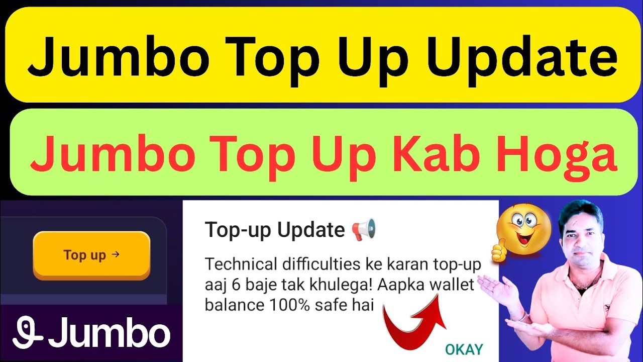 Jumbo Top Up Update|| Jumbo Top Up Kab Hoga|| Jumbo App Pe Deposit Kab Se Hoga