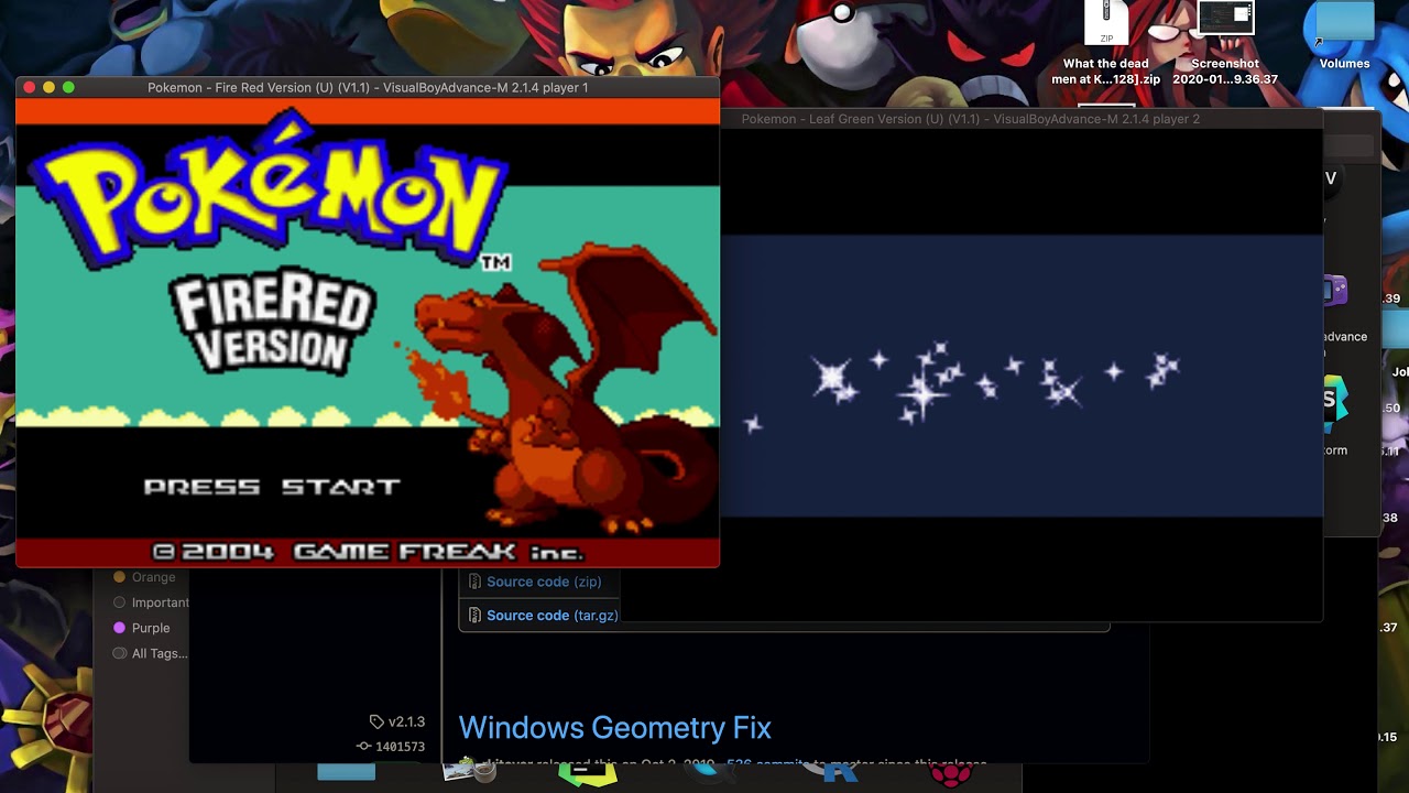 Trade Pokemon on Macbook Pro Catalina - Fire Red and Leaf Green