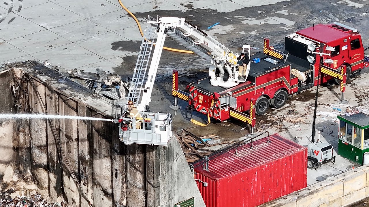 2nd Day of the Recycling Facility Fire, Northampton, Pennsylvania - 2.5.25